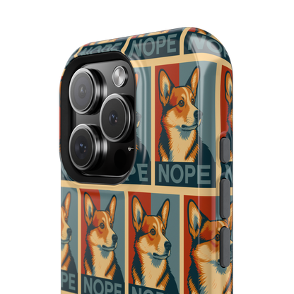 Corgi 'NOPE' Pattern Magsafe Impact Phone Case