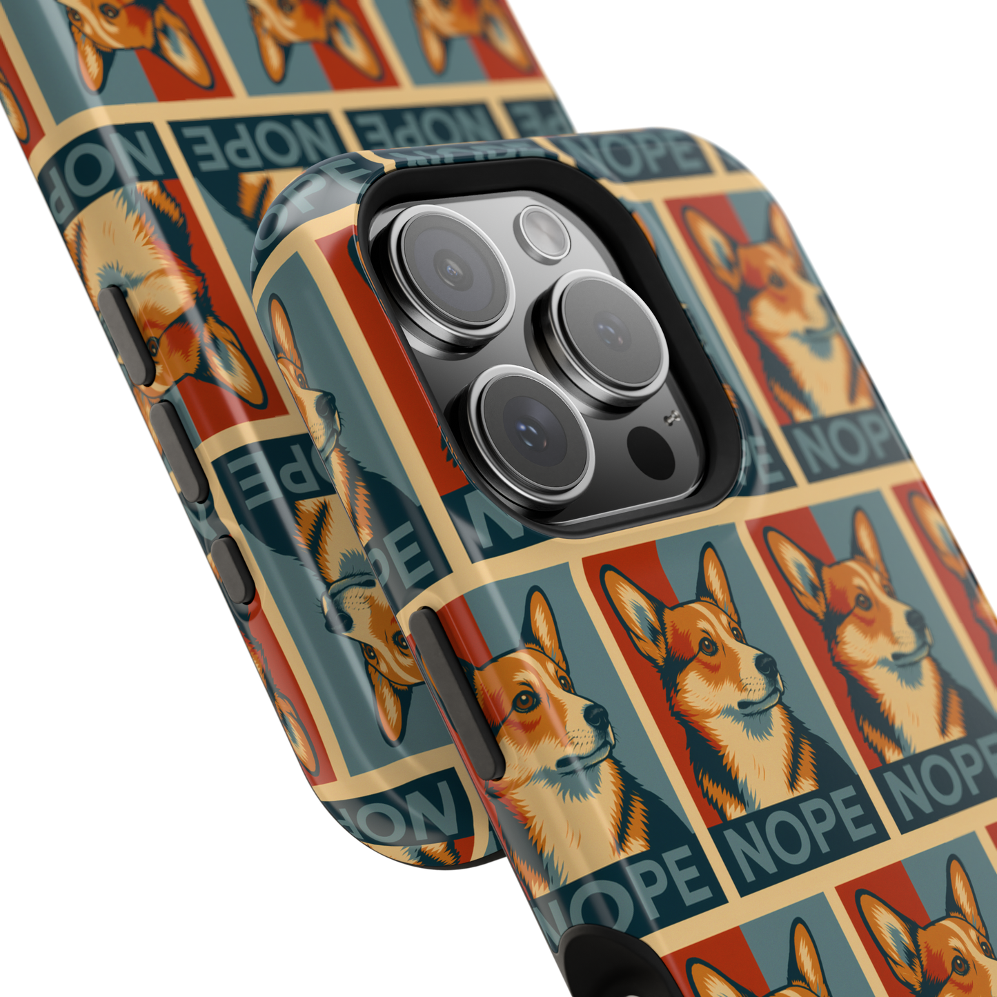 Corgi 'NOPE' Pattern Magsafe Impact Phone Case