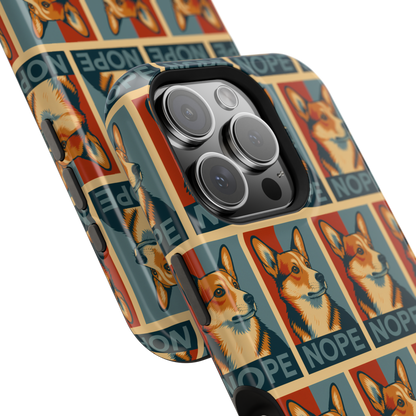 Corgi 'NOPE' Pattern Magsafe Impact Phone Case