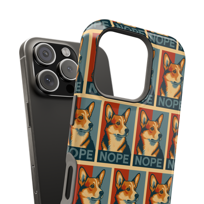 Corgi 'NOPE' Pattern Magsafe Impact Phone Case
