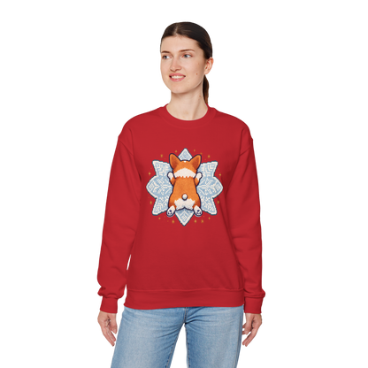 Corgi Sploot Snowflake Sweatshirt — Cute Dog Christmas Crewneck