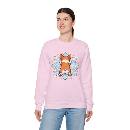 Corgi Sploot Snowflake Sweatshirt — Cute Dog Christmas Crewneck