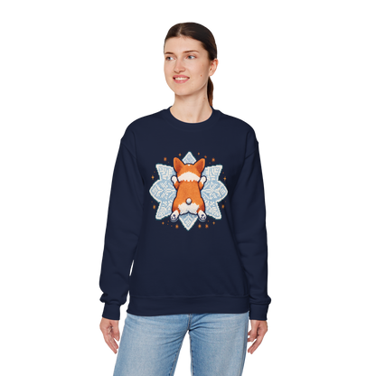Corgi Sploot Snowflake Sweatshirt — Cute Dog Christmas Crewneck