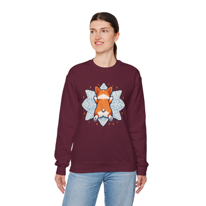 Corgi Sploot Snowflake Sweatshirt — Cute Dog Christmas Crewneck