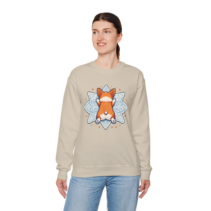 Corgi Sploot Snowflake Sweatshirt — Cute Dog Christmas Crewneck
