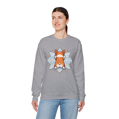 Corgi Sploot Snowflake Sweatshirt — Cute Dog Christmas Crewneck