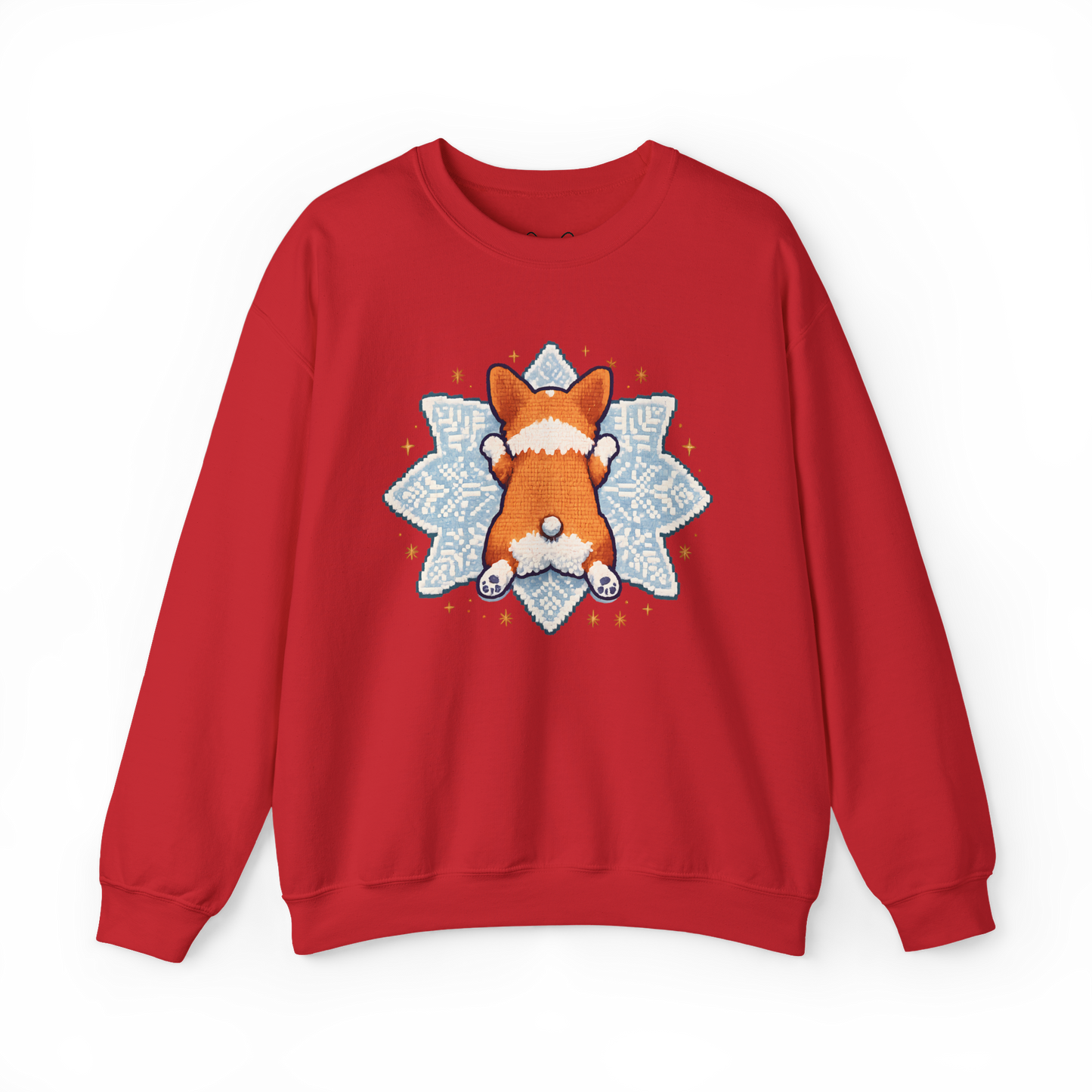 Corgi Sploot Snowflake Sweatshirt — Cute Dog Christmas Crewneck