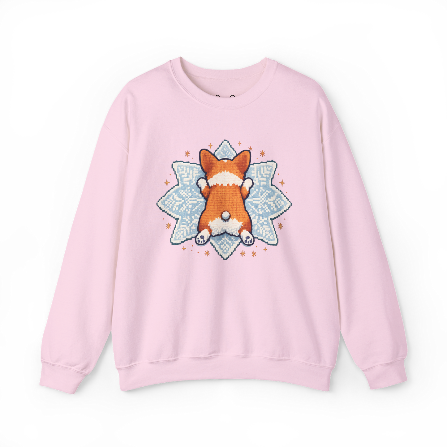 Corgi Sploot Snowflake Sweatshirt — Cute Dog Christmas Crewneck