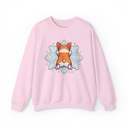 Corgi Sploot Snowflake Sweatshirt — Cute Dog Christmas Crewneck