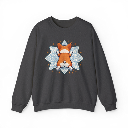 Corgi Sploot Snowflake Sweatshirt — Cute Dog Christmas Crewneck