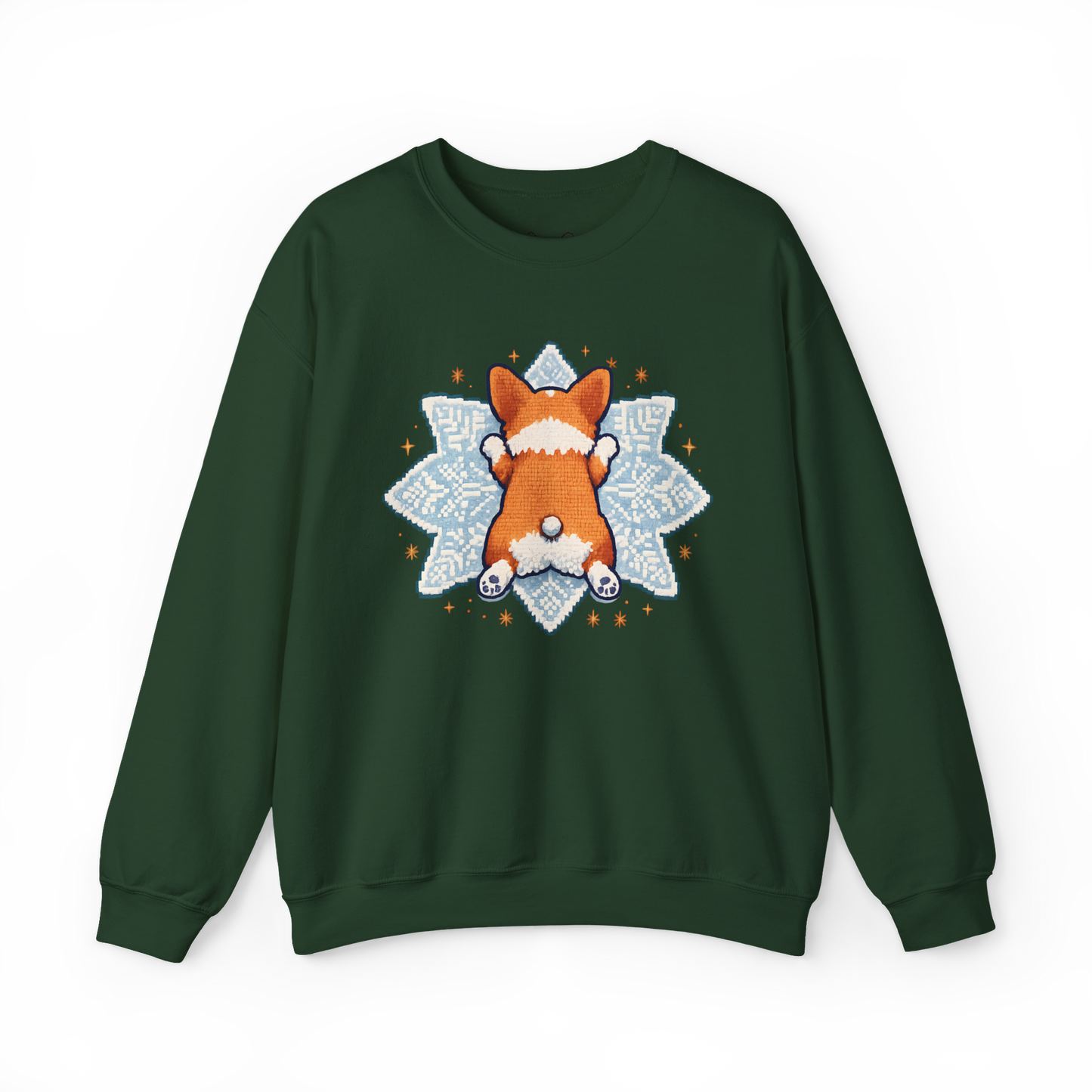 Corgi Sploot Snowflake Sweatshirt — Cute Dog Christmas Crewneck