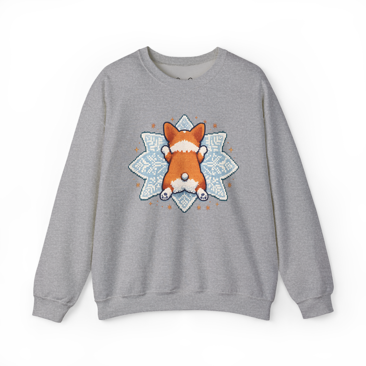 Corgi Sploot Snowflake Sweatshirt — Cute Dog Christmas Crewneck