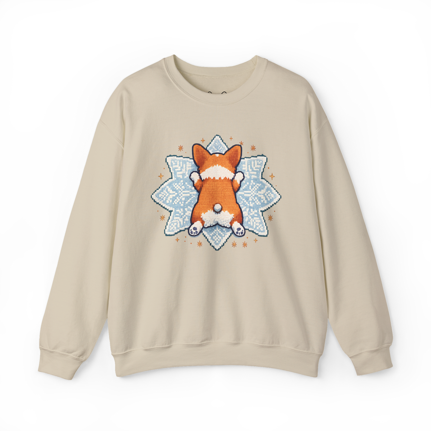 Corgi Sploot Snowflake Sweatshirt — Cute Dog Christmas Crewneck