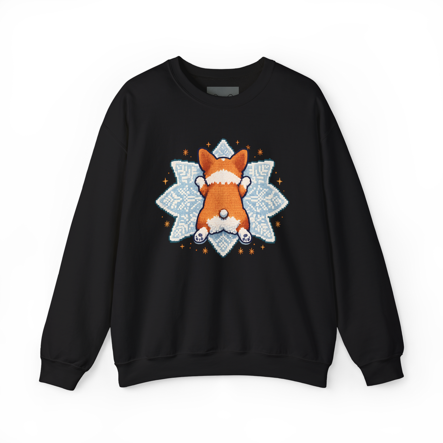 Corgi Sploot Snowflake Sweatshirt — Cute Dog Christmas Crewneck