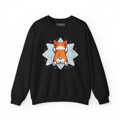 Corgi Sploot Snowflake Sweatshirt — Cute Dog Christmas Crewneck
