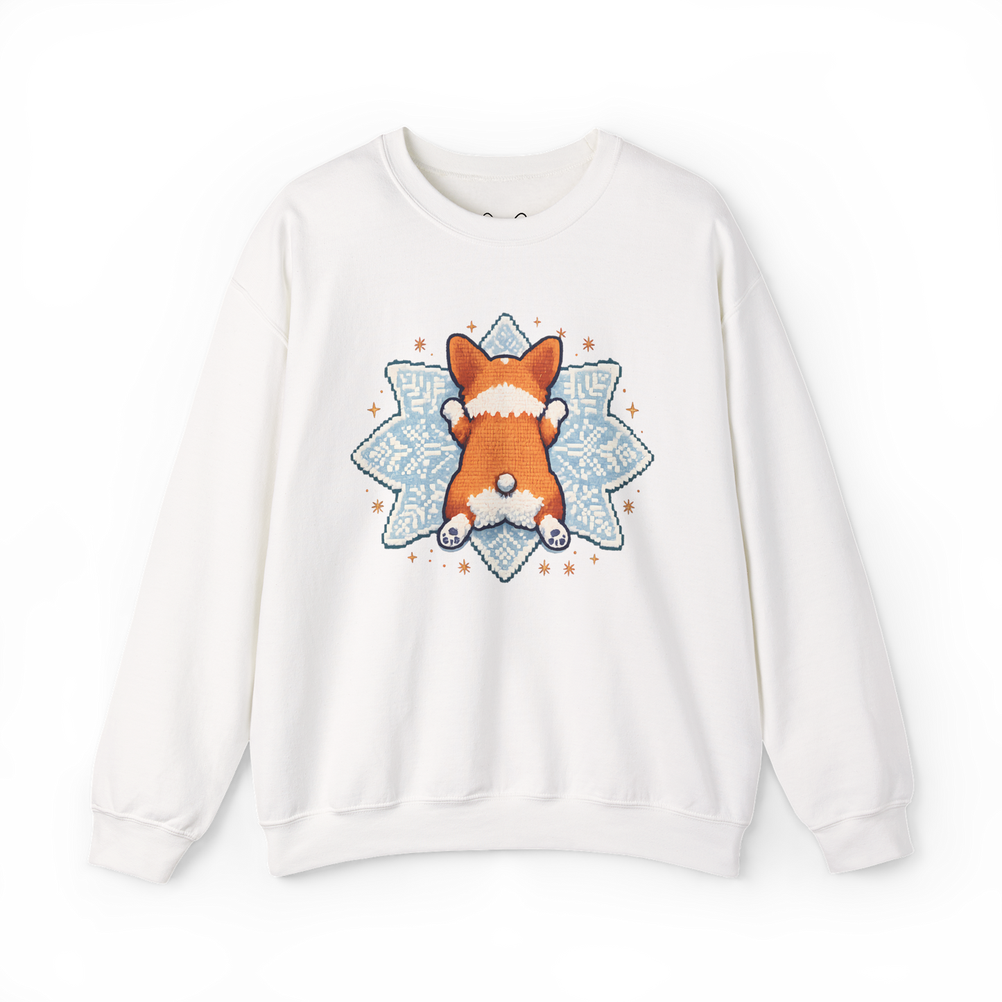 Corgi Sploot Snowflake Sweatshirt — Cute Dog Christmas Crewneck