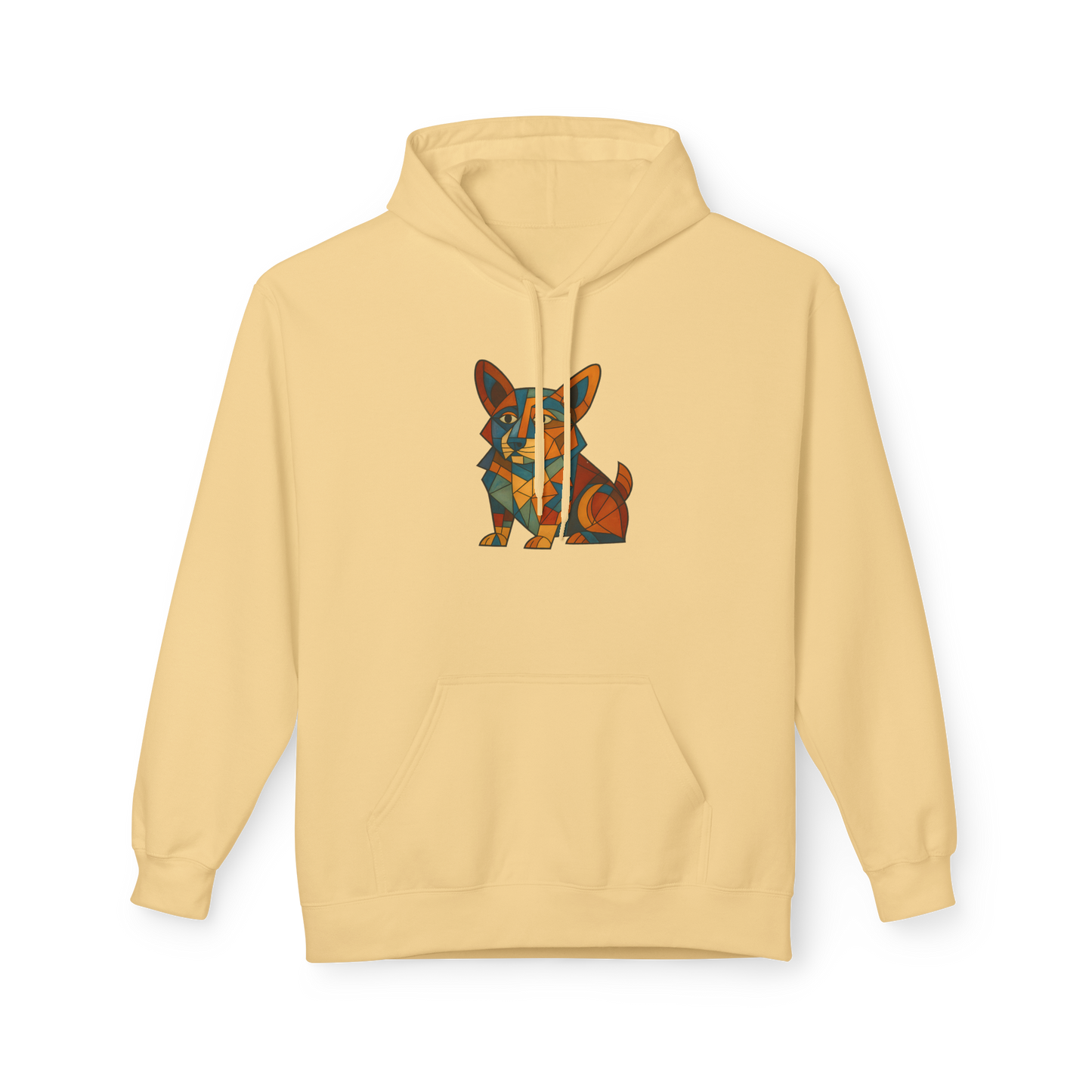 Corgi Cubism Hoodie - Colorful Geometric Dog Pullover