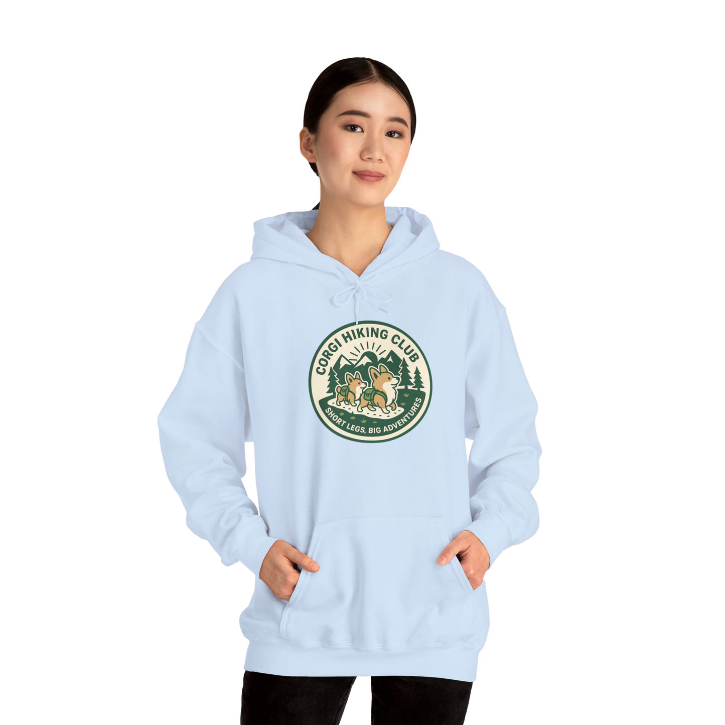 Corgi Hiking Club Hoodie — Corgi Dog Lover Outdoor Sweatshirt