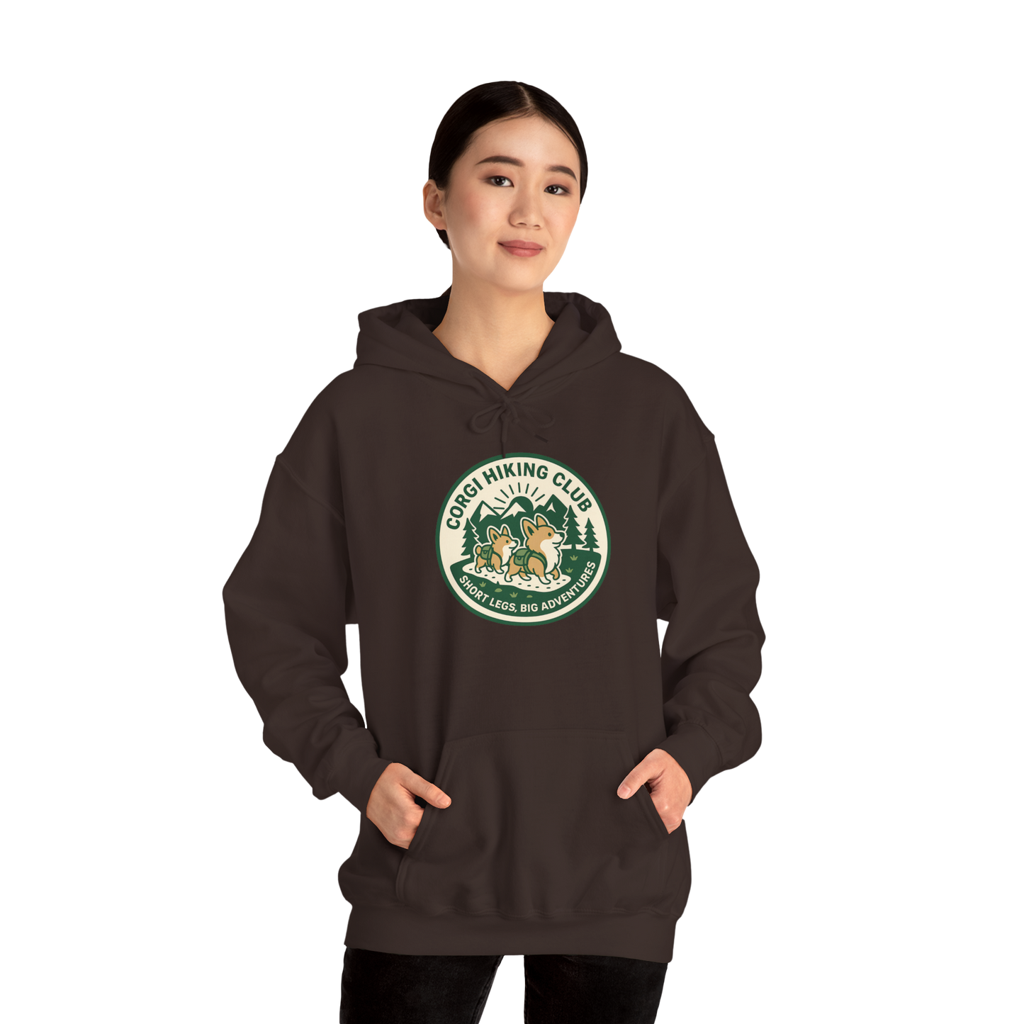 Corgi Hiking Club Hoodie — Corgi Dog Lover Outdoor Sweatshirt