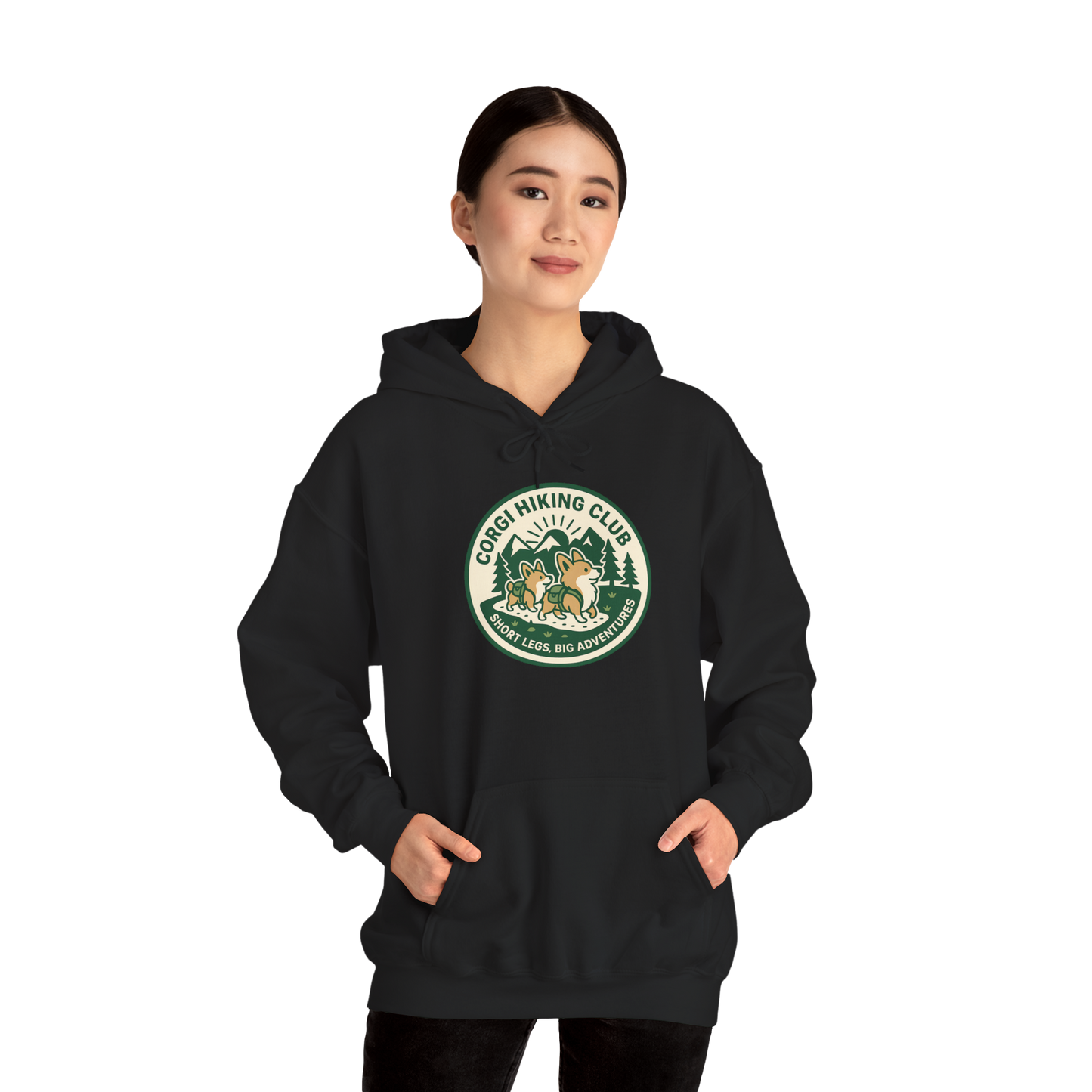 Corgi Hiking Club Hoodie — Corgi Dog Lover Outdoor Sweatshirt