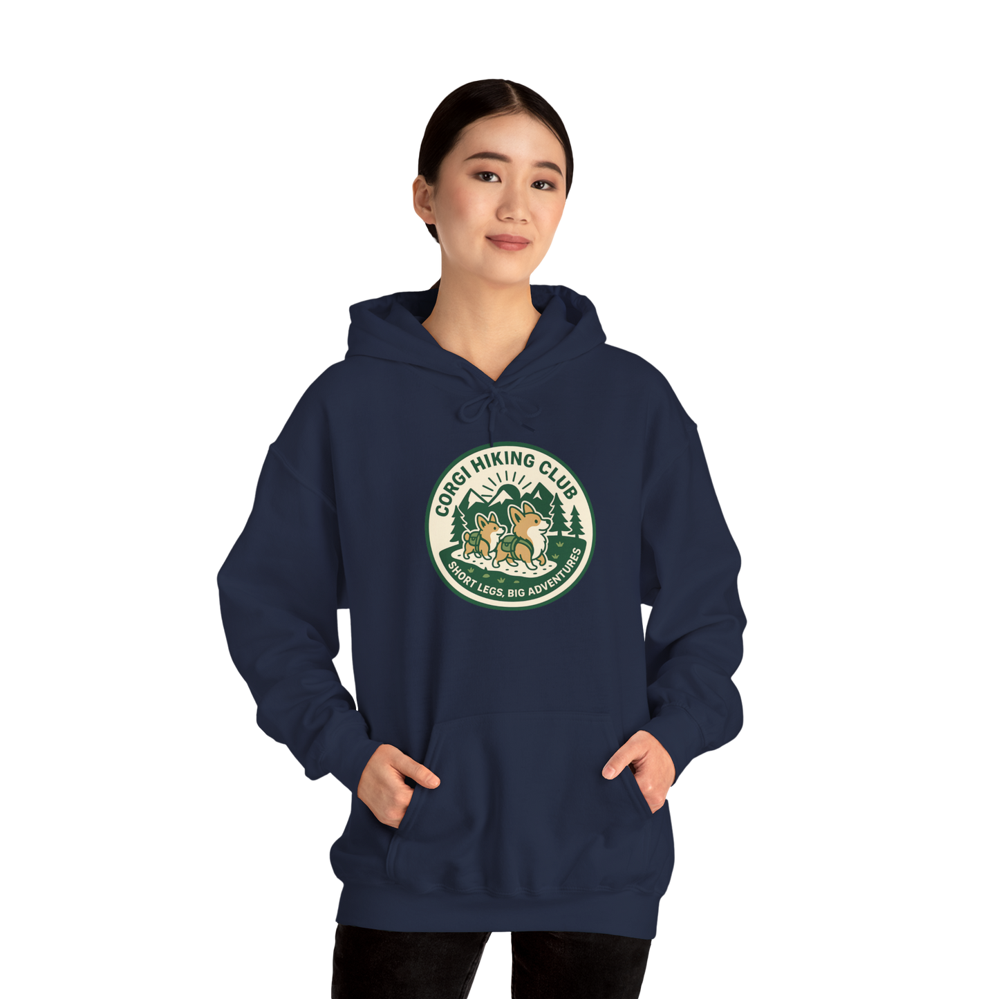Corgi Hiking Club Hoodie — Corgi Dog Lover Outdoor Sweatshirt