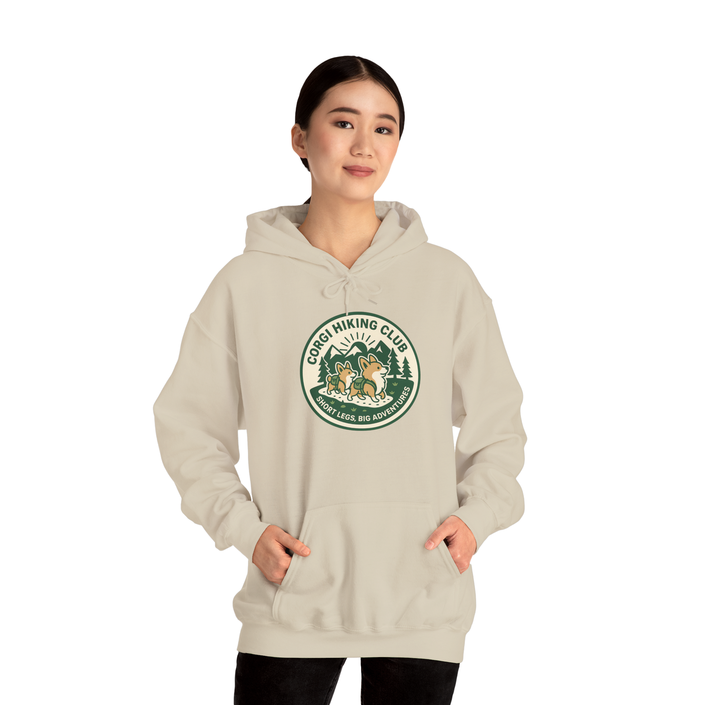 Corgi Hiking Club Hoodie — Corgi Dog Lover Outdoor Sweatshirt