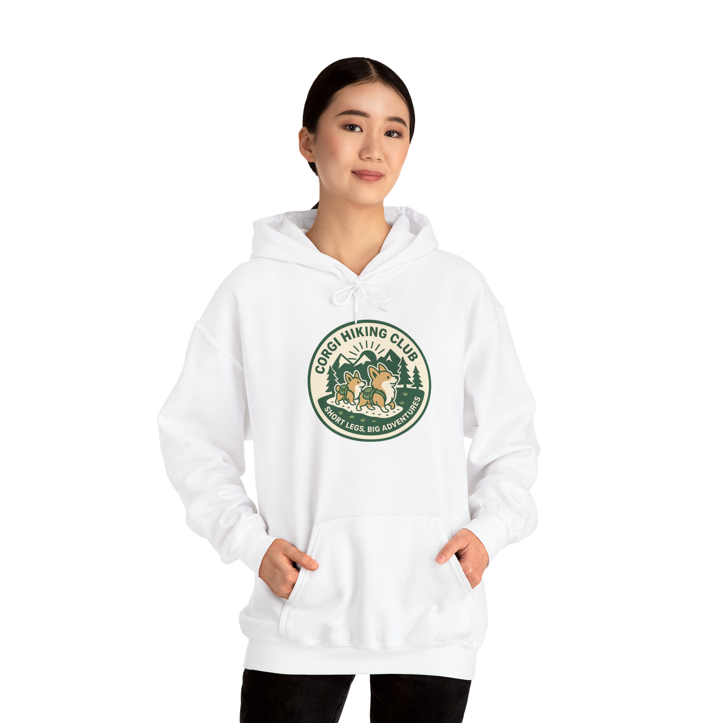 Corgi Hiking Club Hoodie — Corgi Dog Lover Outdoor Sweatshirt