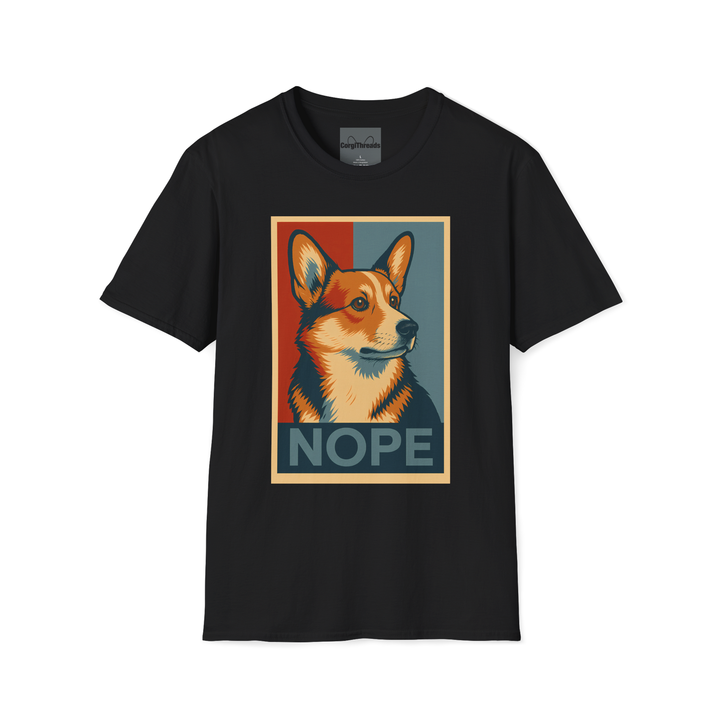 Corgi Nope Tee — Stubborn Corgi