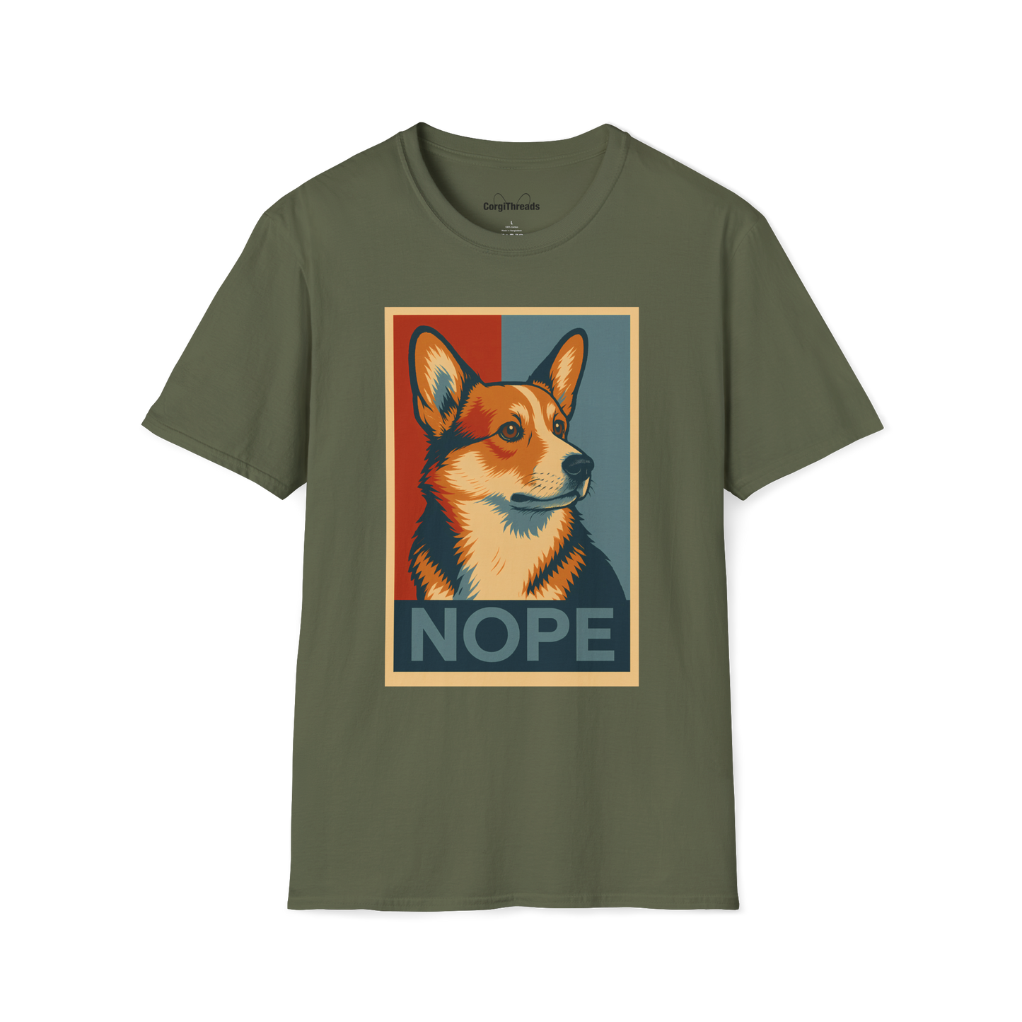 Corgi Nope Tee — Stubborn Corgi