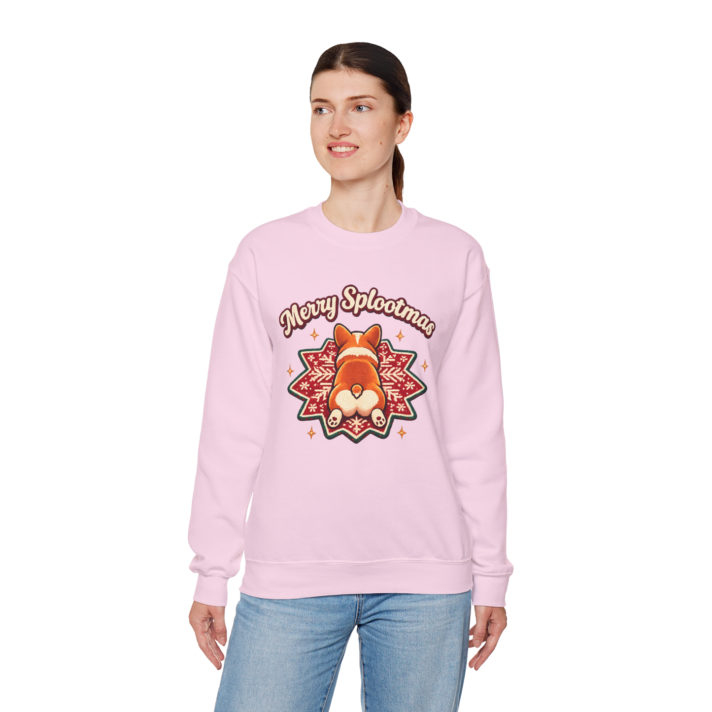 Holiday Corgi Sweatshirt – "Merry Splootmas" Cute Christmas Corgi Crewneck