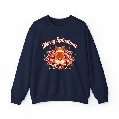 Holiday Corgi Sweatshirt – "Merry Splootmas" Cute Christmas Corgi Crewneck