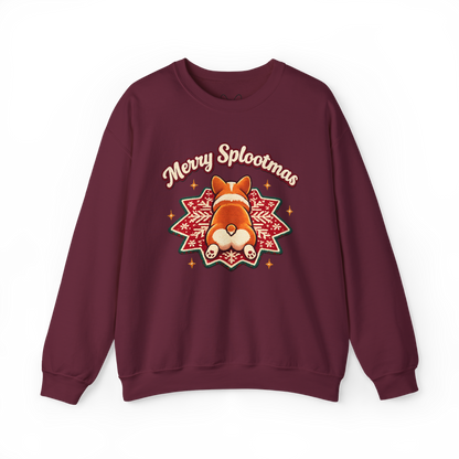 Holiday Corgi Sweatshirt – "Merry Splootmas" Cute Christmas Corgi Crewneck