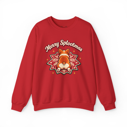 Holiday Corgi Sweatshirt – "Merry Splootmas" Cute Christmas Corgi Crewneck