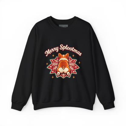 Holiday Corgi Sweatshirt – "Merry Splootmas" Cute Christmas Corgi Crewneck