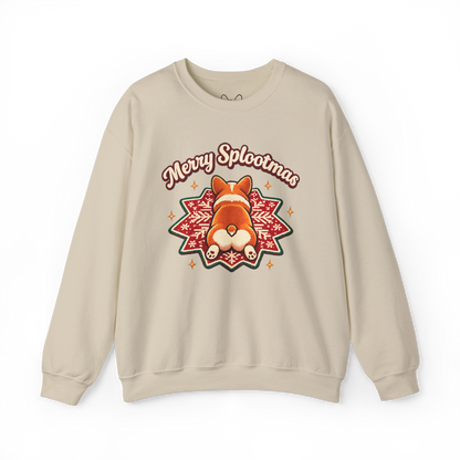Holiday Corgi Sweatshirt – "Merry Splootmas" Cute Christmas Corgi Crewneck