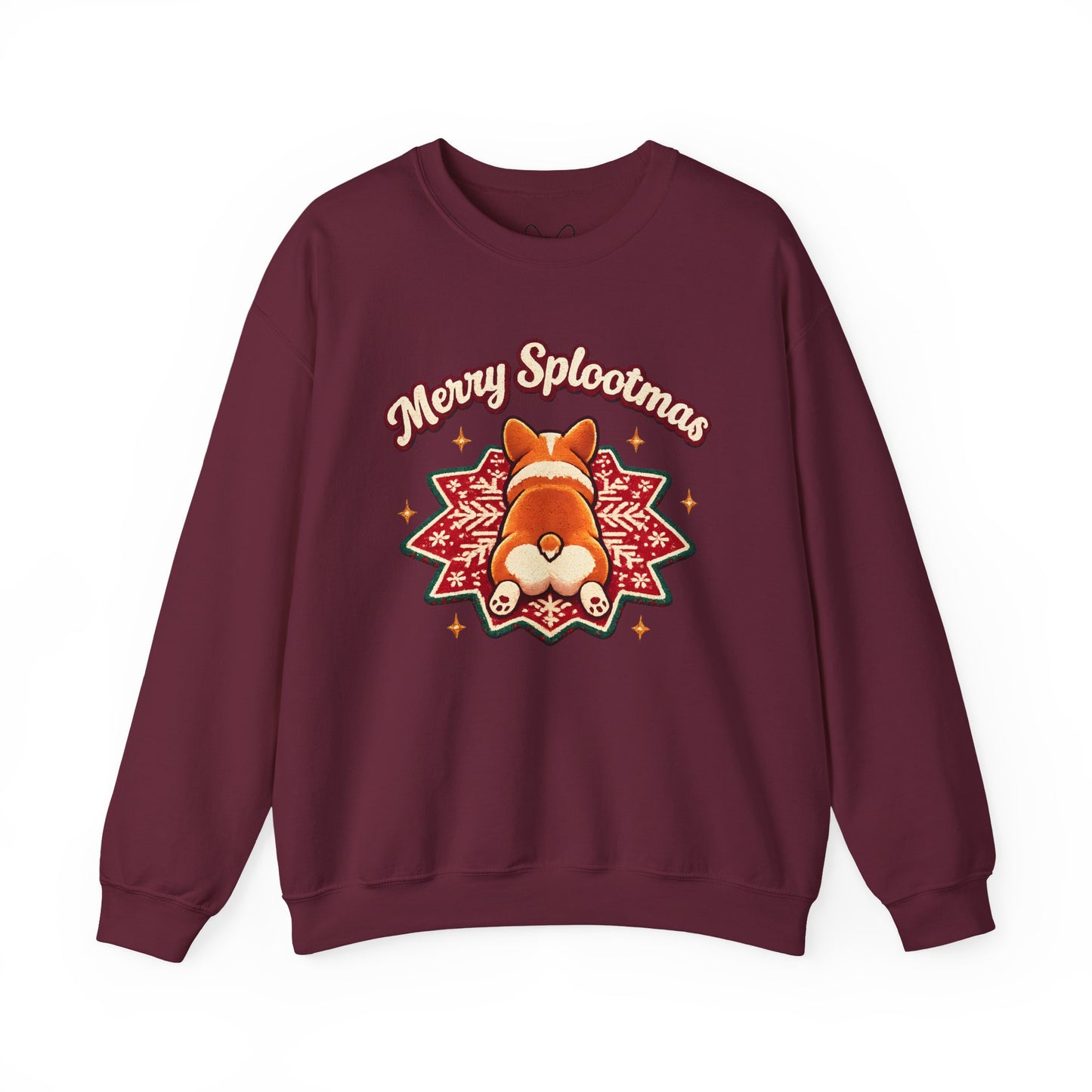 Holiday Corgi Sweatshirt – "Merry Splootmas" Cute Christmas Corgi Crewneck