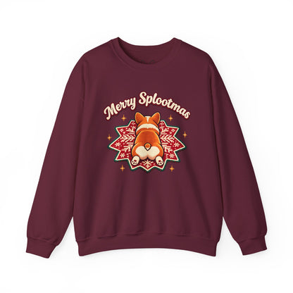Holiday Corgi Sweatshirt – "Merry Splootmas" Cute Christmas Corgi Crewneck