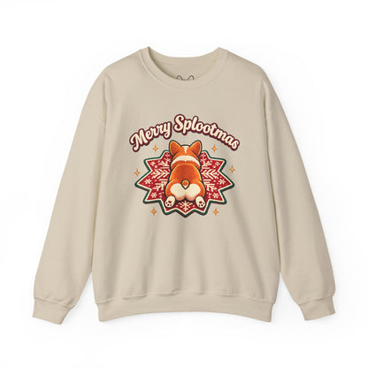 Holiday Corgi Sweatshirt – "Merry Splootmas" Cute Christmas Corgi Crewneck