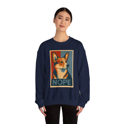 Corgi 'NOPE' Crewneck Sweatshirt – Funny Corgi Graphic Pullover