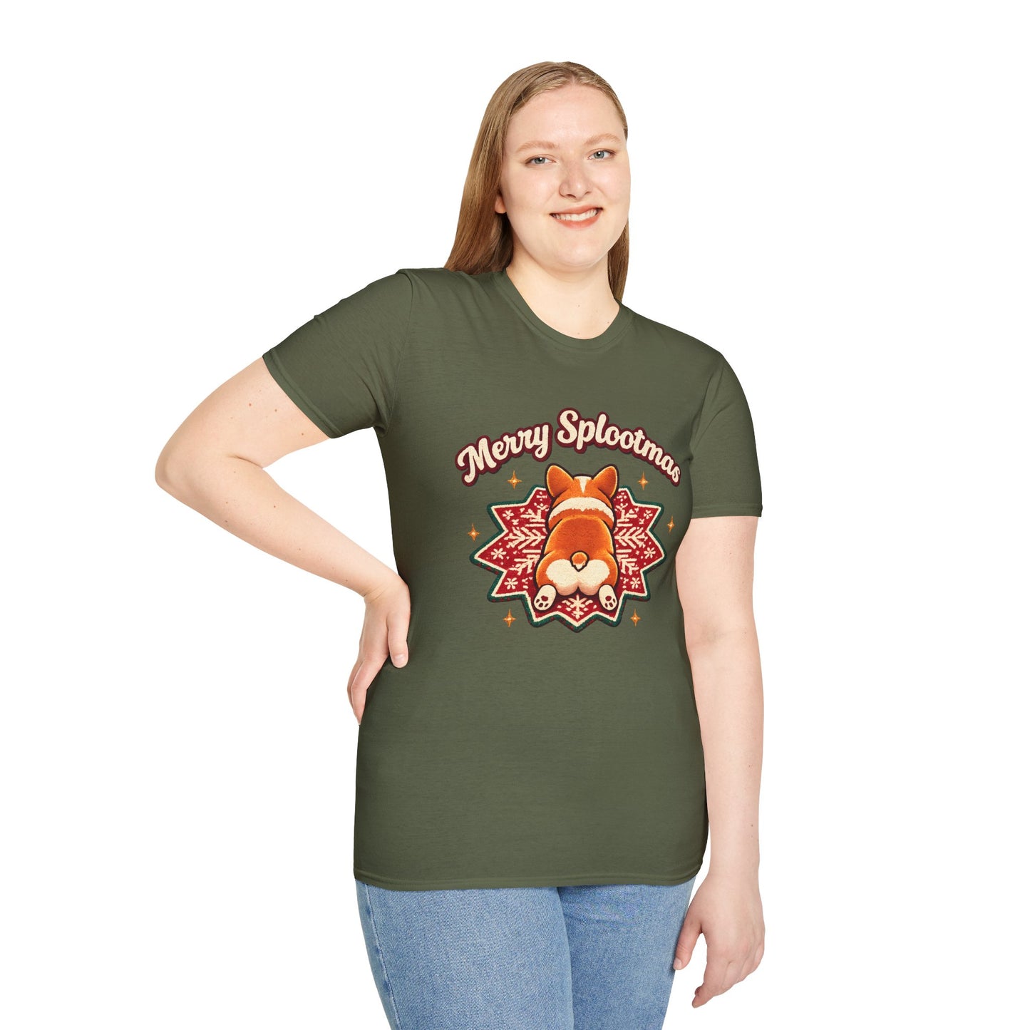 Merry Splootmas Corgi T-Shirt — Cute Holiday Tee