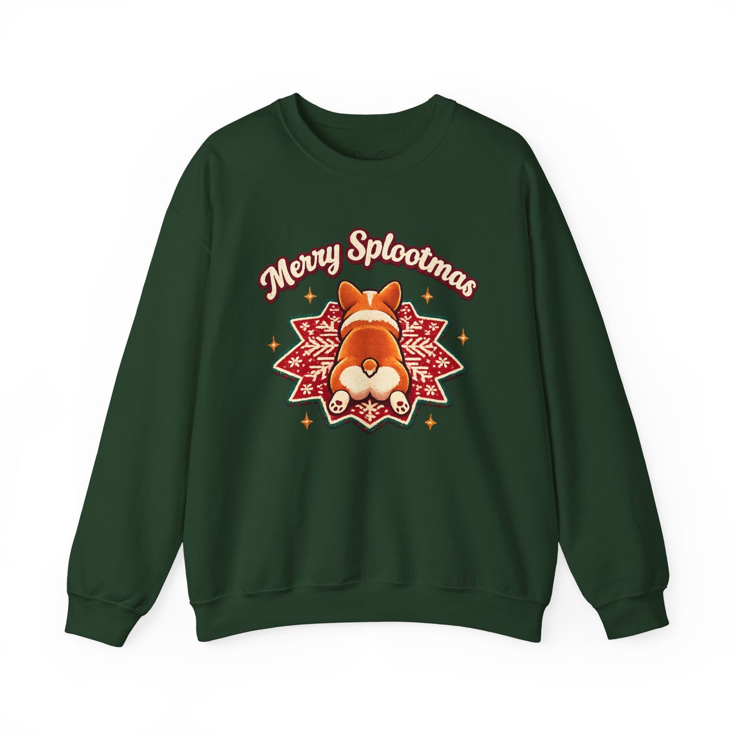 Holiday Corgi Sweatshirt – "Merry Splootmas" Cute Christmas Corgi Crewneck