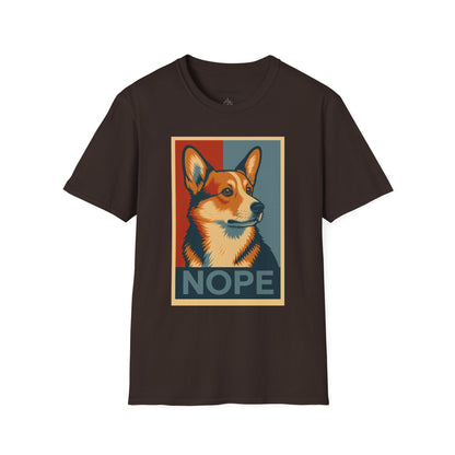 Corgi 'NOPE' Graphic T‑Shirt — Retro Pop Art Tee