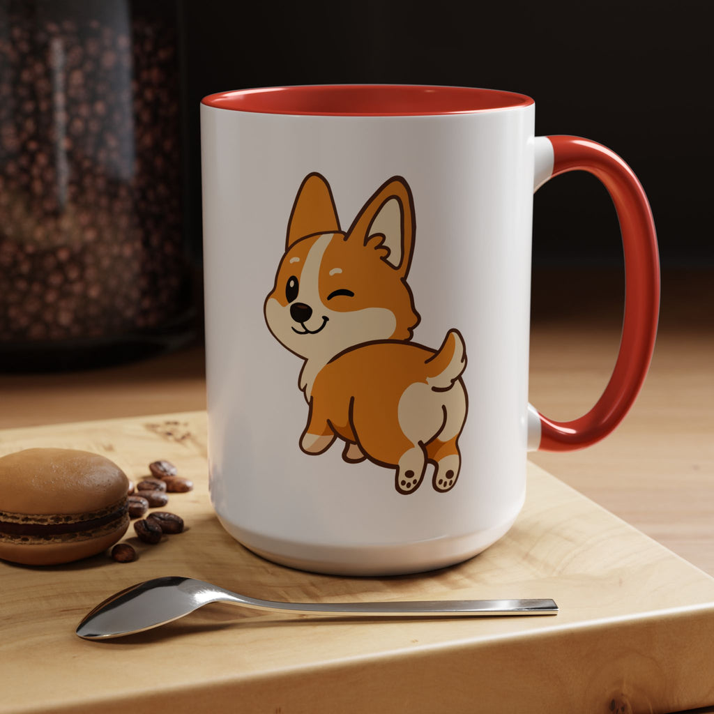 Cute Winking Corgi Accent Coffee Mug — Cute Dog Lover Gift (11/15oz)