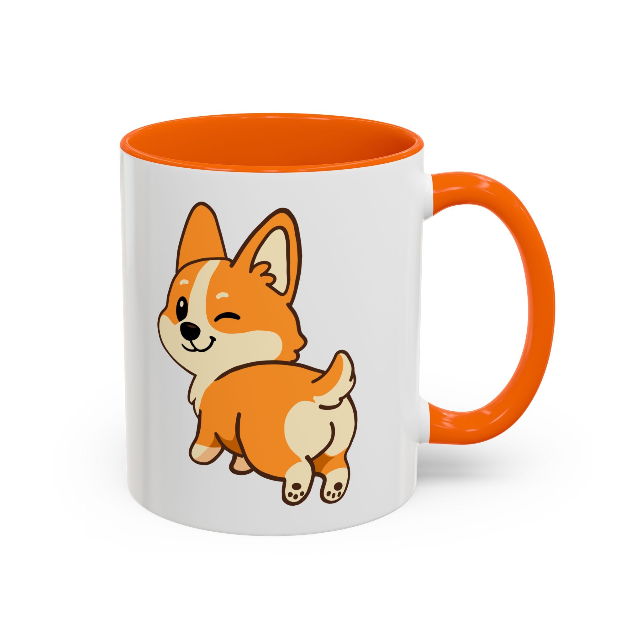 Cute Winking Corgi Accent Coffee Mug — Cute Dog Lover Gift (11/15oz)
