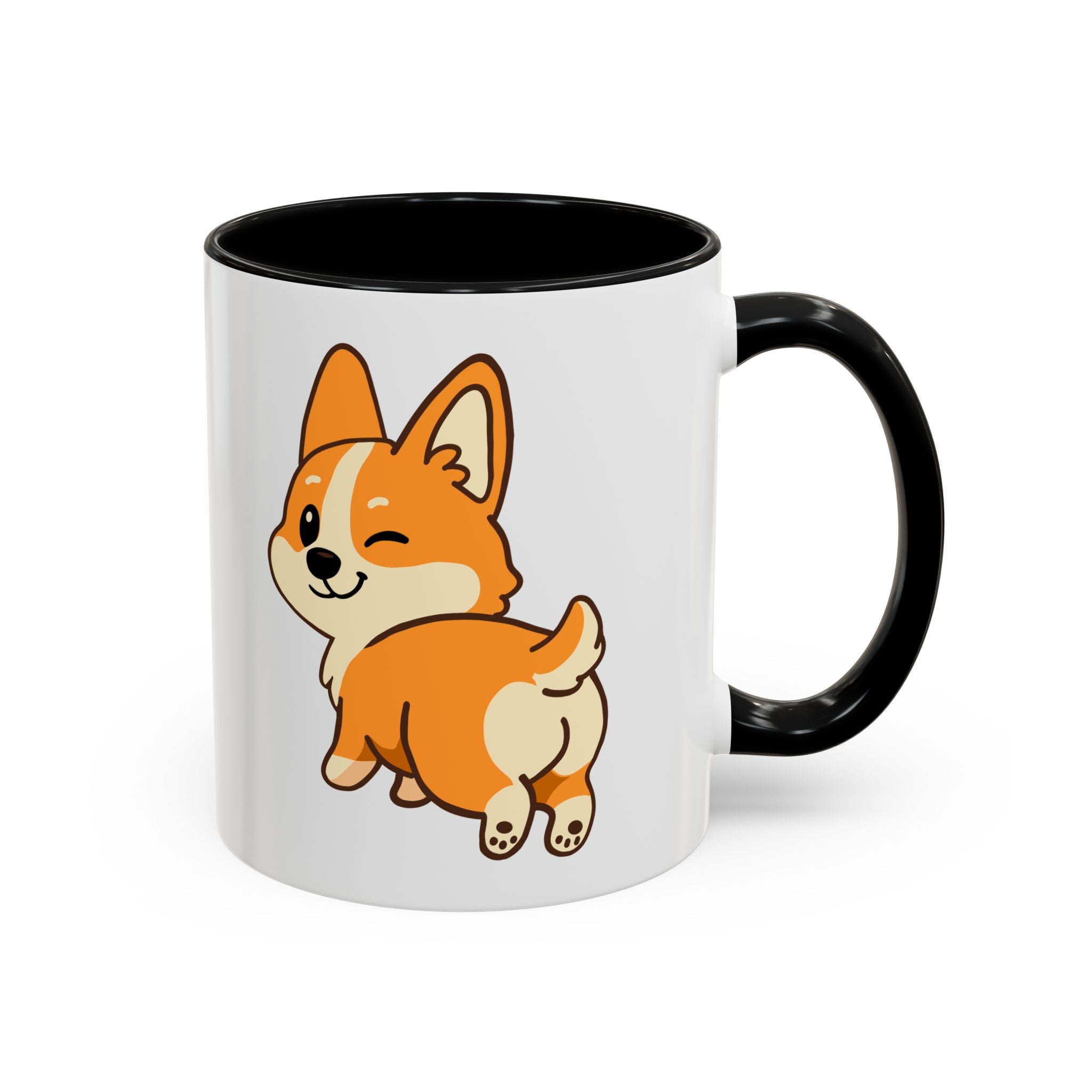 Cute Winking Corgi Accent Coffee Mug — Cute Dog Lover Gift (11/15oz)