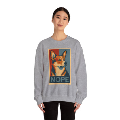 Corgi 'NOPE' Crewneck Sweatshirt – Funny Corgi Graphic Pullover