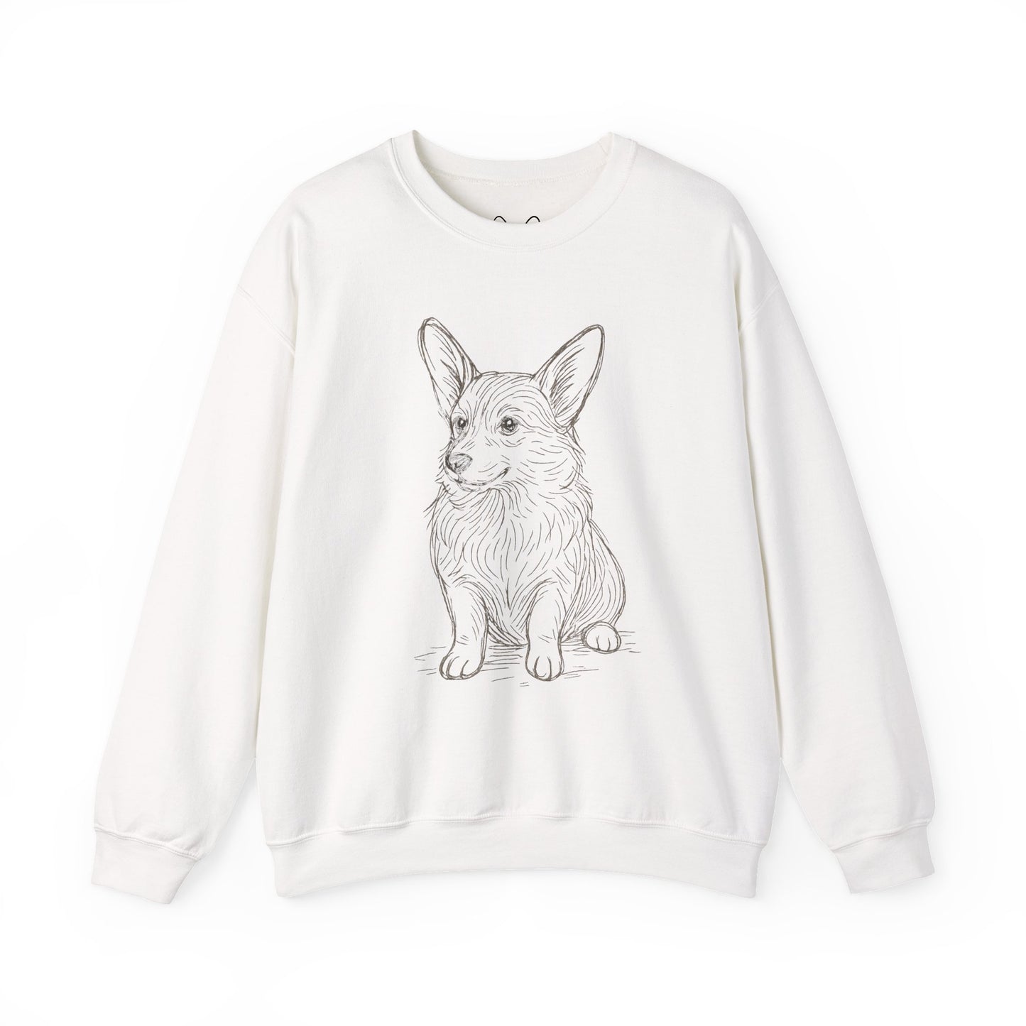 Corgi Sketch Crewneck Sweatshirt — Hand-Drawn Corgi Illustration