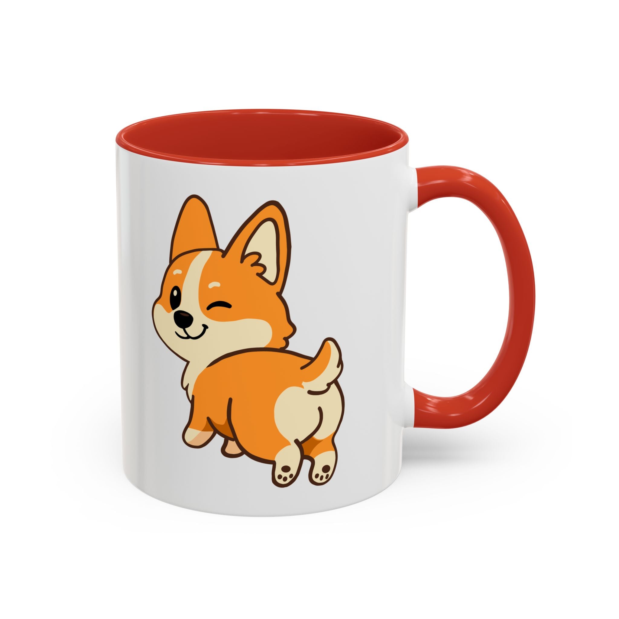 Cute Winking Corgi Accent Coffee Mug — Cute Dog Lover Gift (11/15oz)