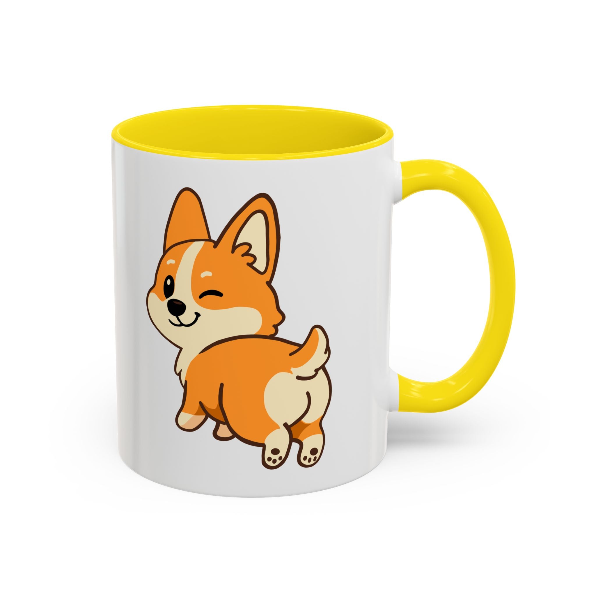 Cute Winking Corgi Accent Coffee Mug — Cute Dog Lover Gift (11/15oz)
