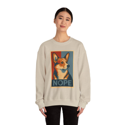 Corgi 'NOPE' Crewneck Sweatshirt – Funny Corgi Graphic Pullover